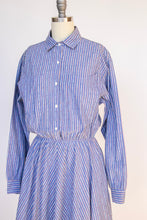 Load image into Gallery viewer, 1980s Dress Cotton Full Skirt Shirt Front M