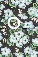 Load image into Gallery viewer, 1930s Dress Dark Floral Cotton Ruffle Peasant Bonnet Set M