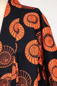 1970s Robe Cotton Printed Loungewear Kimono Lingerie