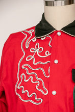 Load image into Gallery viewer, 1950s Western Blouse Cropped Pearl Snap Broadway Costume Top XS
