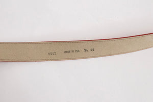 1960s Belt Red Leather Adjustable Waist Cinch M / L