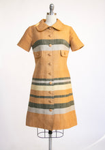 Load image into Gallery viewer, 1960s Dress Thai Raw Silk Striped A-Line M