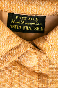 1960s Dress Thai Raw Silk Striped A-Line M