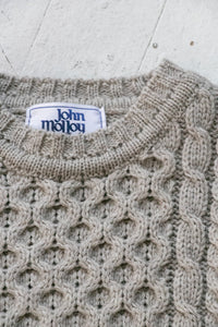 1970s Wool Knit Fisherman Sweater Oversized  L