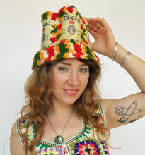 Load image into Gallery viewer, Vintage 1970s Crocheted Beer Can Hat Coors Hippie Novelty