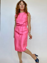 Load image into Gallery viewer, 1960s Dress Electric Pink Raw Silk Sleeveless M