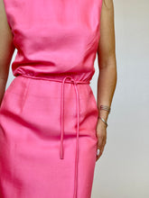 Load image into Gallery viewer, 1960s Dress Electric Pink Raw Silk Sleeveless M