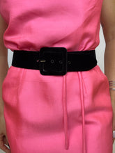 Load image into Gallery viewer, 1950s Belt Black Velvet Tapered Waist Cinch S
