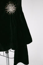 Load image into Gallery viewer, 1920s Dress Black Velvet Asymetric Deco S