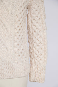 1970s Wool Knit Fisherman Sweater XS