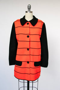 1960s Knit Jacket Striped Mod Cardigan S