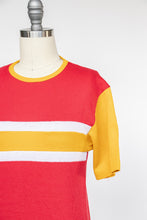 Load image into Gallery viewer, 1970s T-shirt Top Striped Knit Color Block S