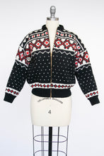 Load image into Gallery viewer, 1950s Sweater Cropped Knit Zip Cardigan S