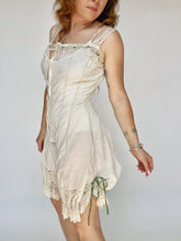 Load image into Gallery viewer, 1910s Antique Edwardian Cotton Chemise Step In Split Crotch Lingerie S