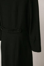Load image into Gallery viewer, 1960s Dress Black Fitted Shirtfront M
