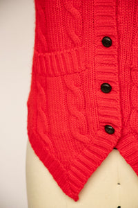 1970s Wool Knit Top Sweater Vest S