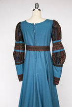 Load image into Gallery viewer, 1970s Dress Renaissance Cotton Maxi Gown M