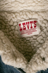 1980s Levi's Denim Sherpa Jacket Fleece M