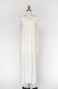1970s Slip Dress Silk Deadstock Full Length Nightgown Lingerie L
