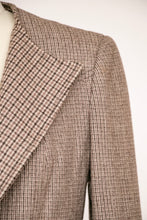 Load image into Gallery viewer, 1980s Blazer Wool Jacket Brown Grey S