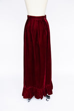 Load image into Gallery viewer, 1970s Velvet Maxi Full Skirt Burgundy XS
