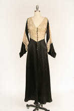 Load image into Gallery viewer, 1930s Dress Silk Satin Lace Bias Cut Sheer M/S