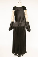 Load image into Gallery viewer, 1930s Dress Silk Satin Lace Bias Cut Sheer M/S