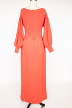 Load image into Gallery viewer, 1970s Maxi Knit Dress Knit Bishop Sleeve M