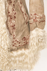 1970s Coat Embroidered Shearling Afghan Sheepskin XS