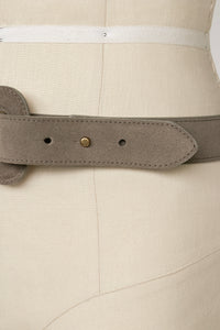 1980s Belt Suede Leather Cinch Waist Grey