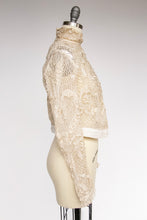 Load image into Gallery viewer, Antique Edwardian Blouse Lace Heart Bodice 1910s S