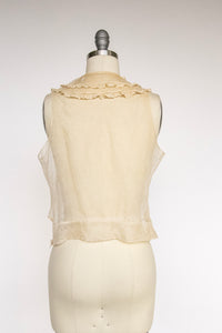 1920s Blouse Sheer Netting Lace Camisole Top S