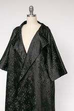 Load image into Gallery viewer, 1950s Swing Coat Silk Brocade Black Cocktail