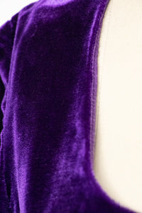 1960s Maxi Dress Purple Velvet Full Length M/S