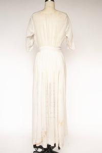 Antique Edwardian Lawn Dress Sheer Cotton 1910s S