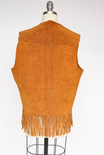 Load image into Gallery viewer, 1970s Suede Vest Fringe Leather Waistcoat M