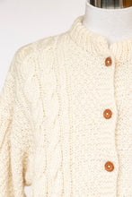 Load image into Gallery viewer, 1970s Wool Cardigan Fisherman Sweater Knit L
