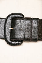 Load image into Gallery viewer, 1980s Belt Leather Donna Karan Black Cinch Waist M
