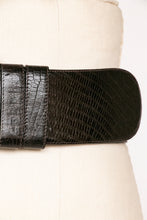 Load image into Gallery viewer, 1980s Belt Leather Donna Karan Black Cinch Waist M