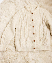 Load image into Gallery viewer, 1970s Wool Cardigan Fisherman Sweater Knit L