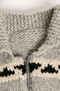 1960s Sweater Cowichan Zip Cardigan Wool Knit S