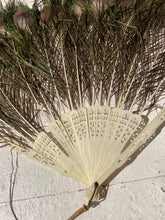 Load image into Gallery viewer, Antique Vintage Peacock Feather Fan Bridal Accessory Wedding Deco