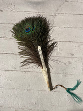 Load image into Gallery viewer, Antique Vintage Peacock Feather Fan Bridal Accessory Wedding Deco