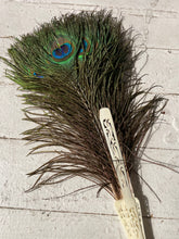 Load image into Gallery viewer, Antique Vintage Peacock Feather Fan Bridal Accessory Wedding Deco
