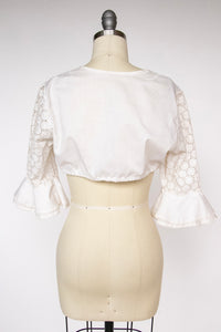 1960s Dirndl Blouse Cropped Top S