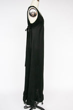 Load image into Gallery viewer, 1970s Maxi Dress Young Edwardian Knit Black S