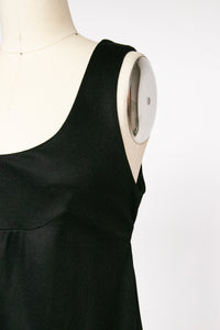 1970s Maxi Dress Young Edwardian Knit Black S