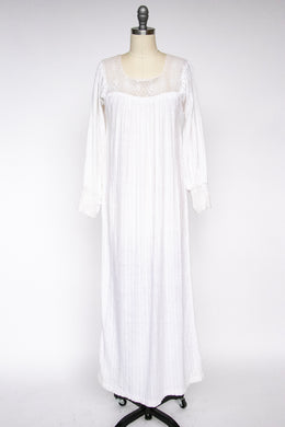 1970s Maxi Dress India Gauze Cotton White Boho S