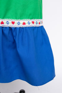 1970s Maxi Skirt Lanz Cotton Color Block S