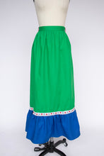 Load image into Gallery viewer, 1970s Maxi Skirt Lanz Cotton Color Block S